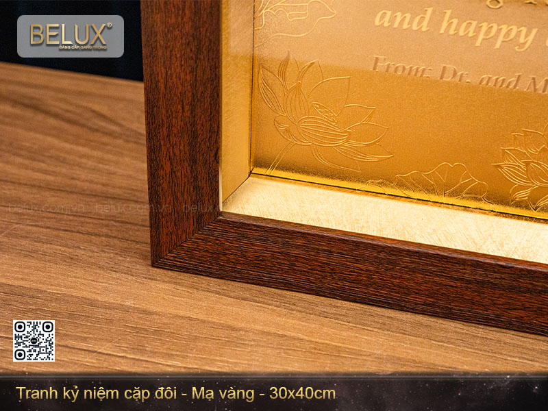 Tranh thiết kế kỷ niệm cặp đôi mạ vàng 24k&nbsp;